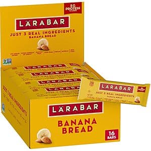 16-Pk 1.6-Oz LÄRABAR Gluten Free Vegan Fruit & Nut Bar (Banana Bread) $9.75 w/ S&S