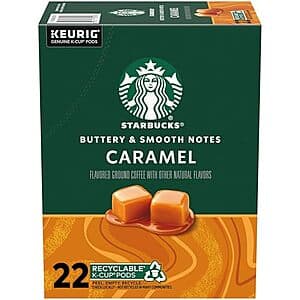 22-Count Starbucks Keurig K-Cup Pods (Caramel) $7.60 w/ Subscribe & Save