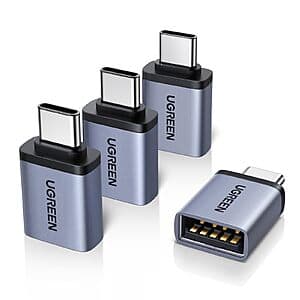 4-Pack UGREEN USB 3.2 USB-A Female to USB-C Male Adapters $6.90