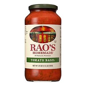 24-Oz Rao's Homemade Pasta Sauce (Tomato Basil or Marinara) $5.25 w/ S&S