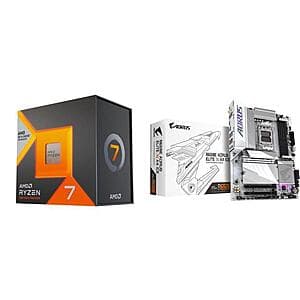 AMD 7800X3D Processor + GIGABYTE B650E AORUS ELITE X ICE AM5 AX Motherboard $450 + Free Shipping
