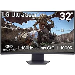 32" LG 32GS60QC-B Ultragear 2560x1440 180Hz 1ms Curved VA Monitor $197 + Free Shipping