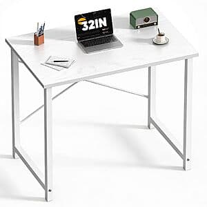 32" Sweetcrispy Small Computer / Office Desk (White) $19.30