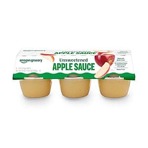 Select Areas: 6-Pk 4-Oz Amazon Grocery Unsweetened Apple Sauce $1.25