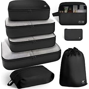 Prime Members: 8-Pc Hotor Light Travel Packing Cubes for Suitcases (Black or Pink) $6.65 + Free Shipping