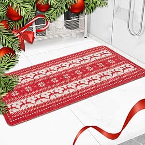 Prime: 40"x16" Hargiis Non-Slip Foot Scrubber Bathtub Mat (Reindeer Snowflake) $6.70 + Free Shipping