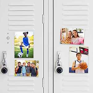 5x7 custom photo magnet with personalized photo on white background, ready for refrigerator display.