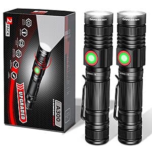 2-Pack DARKBEAM USB Rechargeable LED Flashlight, up to 2000 Lumens $7.50