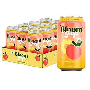 12-Pk 12-Oz Bloom Pop Prebiotic Soda (Peach Pineapple) $13.75 w/ S&S