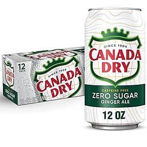 12-Pack 12-Oz Canada Dry Zero Sugar Ginger Ale Soda Soft Drink Beverage 3 for $14.75 w/ Subscribe & Save
