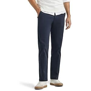 Lee Men's Extreme Motion Flat Front Slim Straight Pants (Navy) $14.20