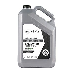 Prime Members: 5-Qt Amazon Basics High Mileage Full Synthetic Motor Oil (5W-30) $12.55 w/ Subscribe & Save + Free S&H