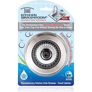 Kitchen SinkShroom Revolutionary Clog Free Sink Strainer (Chrome Gray) $5 + Free Store Pickup
