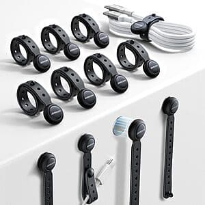 12-pc JOYROOM Silicone Magnetic Cable Ties / Adjustable Cord Organizers $5.80