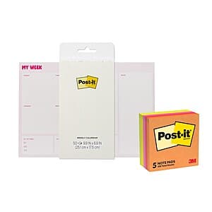 Assortment of Post-it sticky note pads in various colors and sizes.