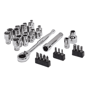 30-Piece Husky 1/4" Drive 6-Point Pass Thru Ratchet and Socket Set $17.95 + Free Shipping