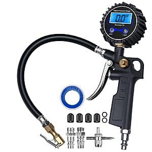 DigitPro Digital Tire Pressure Gauge w/ Inflator $12
