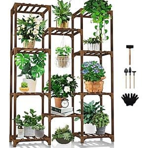 Prime Members: 47" 10-Tier Uneedem Wood Plant Stand $21.85 + Free S&H