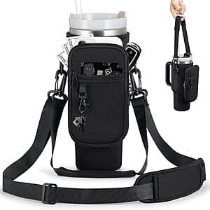BULKITEM Water Bottle Carrier Bag w/ Phone Pocket (Fits 40-Oz Tumblers w/ Handle) $7