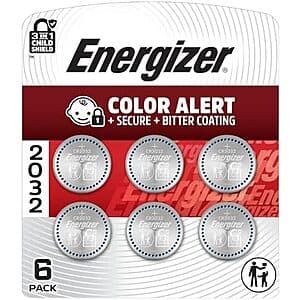 6-Pk Energizer CR2032 3V Lithium Coin Batteries $4.40 w/ S&S