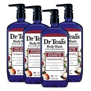 4-Pk 24-Oz Dr Teal's Shea Butter & Almond Oil Body Wash w/ Pure Epsom Salt $16.90 w/ S&S