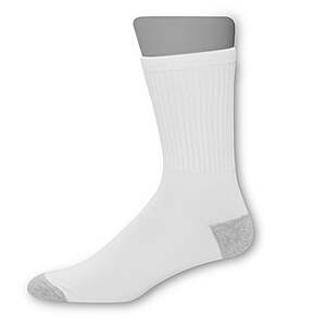 20-Pk Hanes Men's Lightweight Crew Socks $10