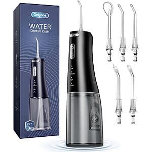 Onlyone 300ml Rechargeable Cordless Water Dental Flosser (Black) $7