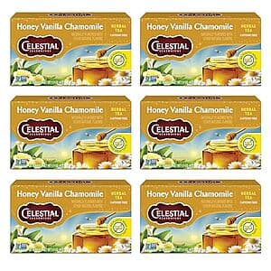 6-Pack 20-Count Celestial Seasonings Herbal Tea (Honey Vanilla Chamomile) $8.75 w/ Subscribe & Save