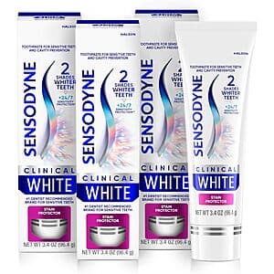 3-Pack 3.4-Oz Sensodyne Clinical White Toothpaste $17.30 w/ Subscribe & Save