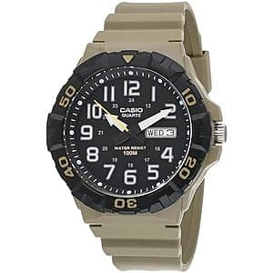 44mm Casio MRW200H Men's Analog Watch (Beige/Black) $24.80