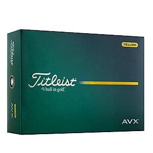 12-Count Titleist AVX Golf Balls (Yellow) $33.90