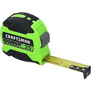 25' Craftsman High-Visibility Tape Measure $6