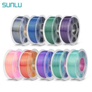 10-ct 1-kg SUNLU 1.75mm SILK Shiny PLA+ Filament (Metallics, Rainbow, More) from $92.55 + Free Shipping
