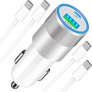 Rombica 2-Port Up to 75W Car Charger (1x USB-C, 1x USB-A) w/ 2-Pack USB-C Cables $4.05 & More