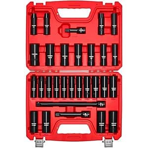 29-Pc VEVOR 1/2" Drive Impact Socket Set (SAE & Metric) $24.30 + Free S&H