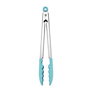 12" KitchenAid Silicone Tipped Stainless Steel Tongs (Aqua Sky) $6.50