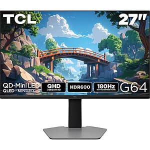27" TCL G64 1440p 180Hz 1ms QLED FreeSync Premium Monitor $300 + Free S&H