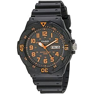 45mm Casio MRW200H-4BV Men's Dive Style Watch (Black/Orange) $23.95