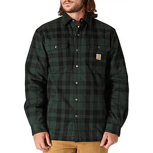 Carhartt Men's Flannel Sherpa Lined Shirt Jacket (2 Colors) $54 + Free S&H