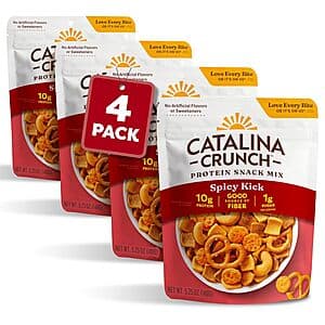 4-Pack 5.25-Oz Catalina Crunch Protein Snack Mix with Cheese Crisps (Spicy Kick) $10