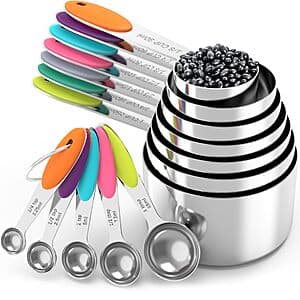 12-Pc TILUCK Stainless Steel Nesting Measuring Cups w/ Silicone Handles $13.75
