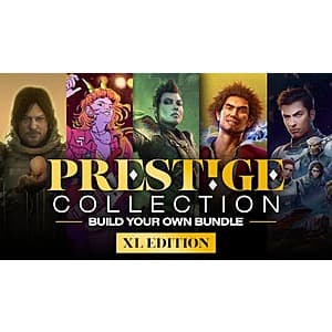 Prestige Collection Bundle promotional graphic showing multiple PC game titles available for customizable bundle selection on Fanatical.