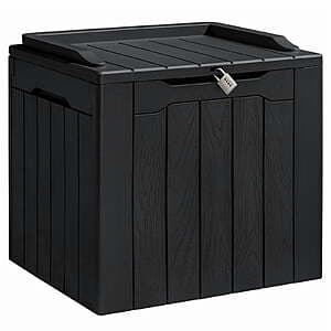31 Gallon Homall Outdoor Resin Deck Box w/ Seat (Black) $24.60