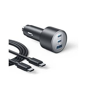 Anker 3-Port up to 167.5W USB C Fast Charging Car Charger w/ 3.3' Cable $34