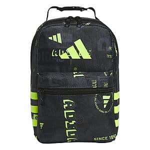 adidas Santiago Insulated Lunch Bag Cooler w/ Mesh Pocket (Black/Lucid Lemon Yellow) $10.35