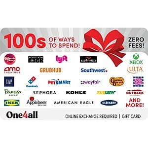 $110 One4All Ultimate Gift Card (Various Retailers, Email Delivery) $95