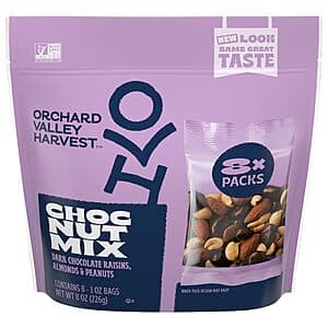 8-Pack 1-Oz Orchard Valley Harvest Choc Nut Mix (Dark Chocolate Raisins & Nuts) $3.35