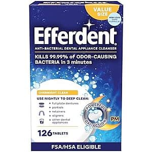 126-Ct Efferdent Denture & Retainer Cleaning Tablets $4.20 w/ S&S