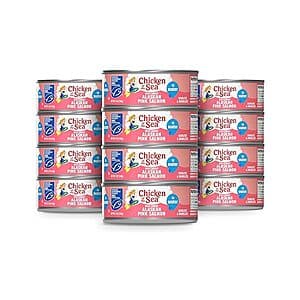 Select Accounts: 12-Ct 5-Oz Chicken of the Sea Alaskan Pink Canned Salmon in Water $12.50 w/ S&S
