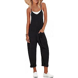 Ekouaer Women's Sleeveless Wide-Leg Jumpsuit w/ Pockets $10